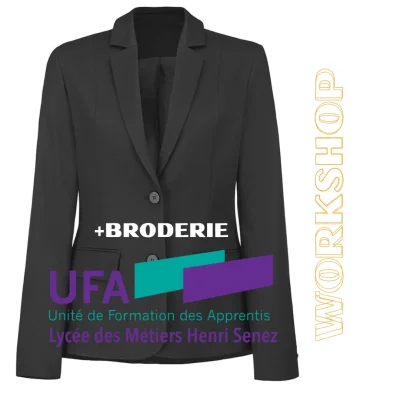 Veste Femme Cortado Noir + Broderie UFA HENRI SENEZ