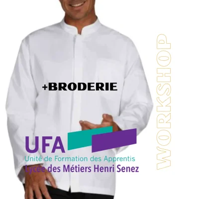 Veste de cuisine manches longues blanc + BRODERIE UFA HENRI SENEZ
