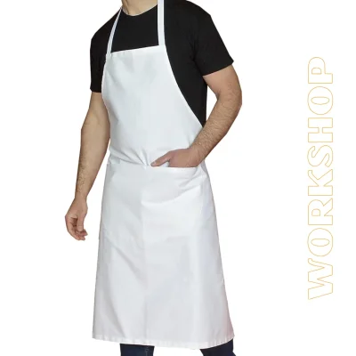 Tablier Valet avec poche BLANC